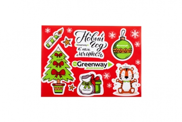 Новогодний стикерпак, красный / New Year sticker pack, red